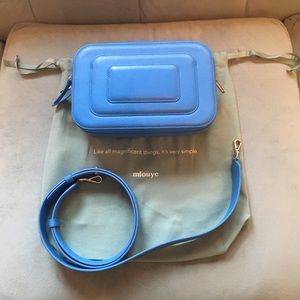 Mlouye Art Deco Bag in Mediterranean Blue - NWOT
